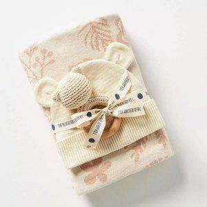 HTF Anthropologie Baby Blanket Gift Set